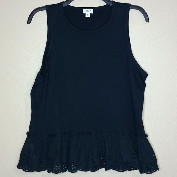 J Crew Tank with Eyelet Ruffle - Picture 1 of 6